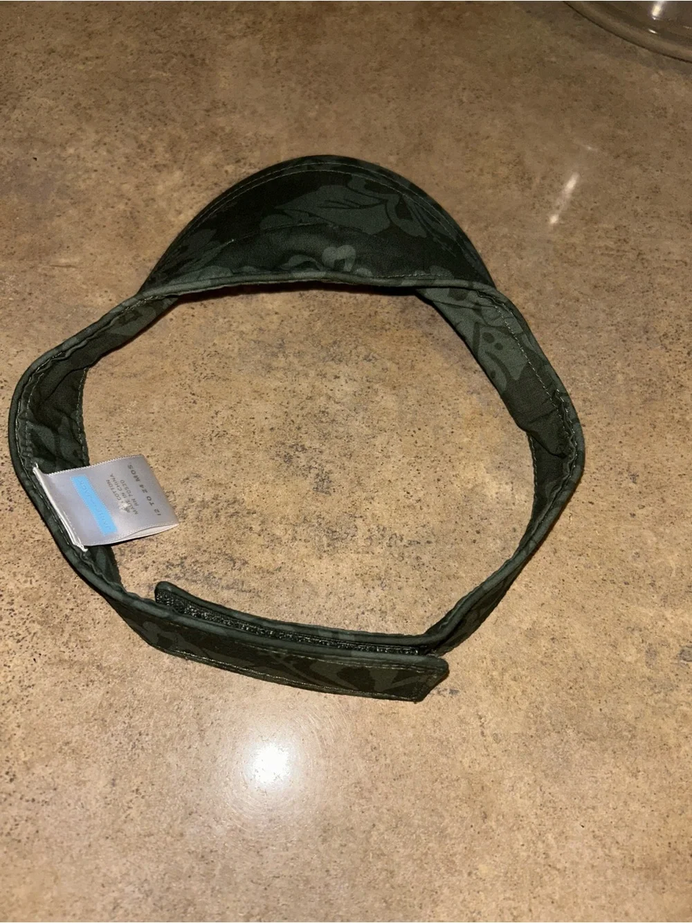 Janie and Jack hat - army green hibiscus print visor